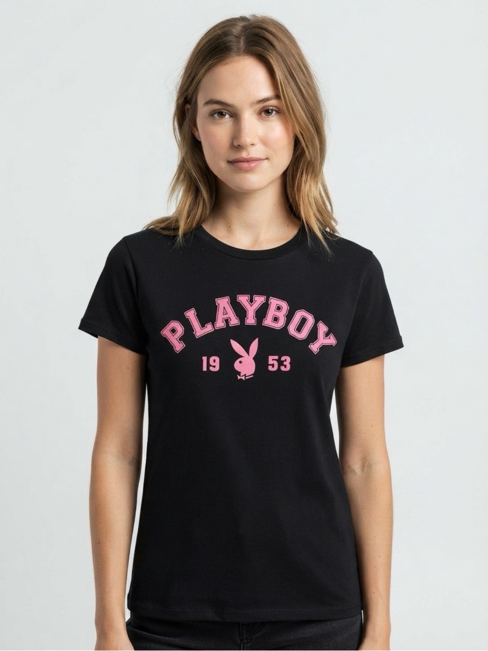 Playboy Graphic T-Shirt Size S Black Pink 1953 Short Sleeve